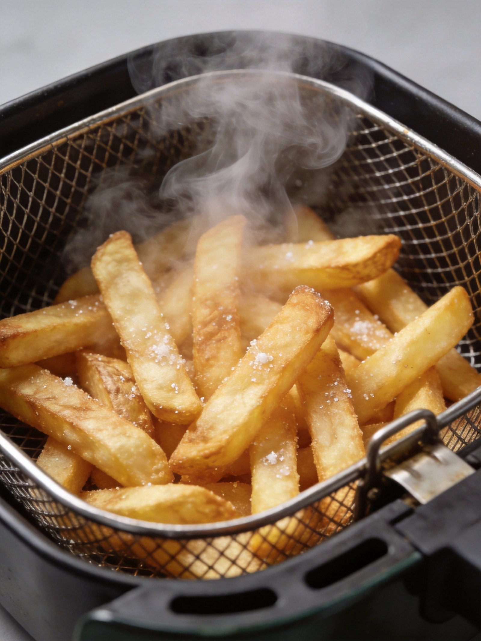 Crispy golden french fries from air fryer