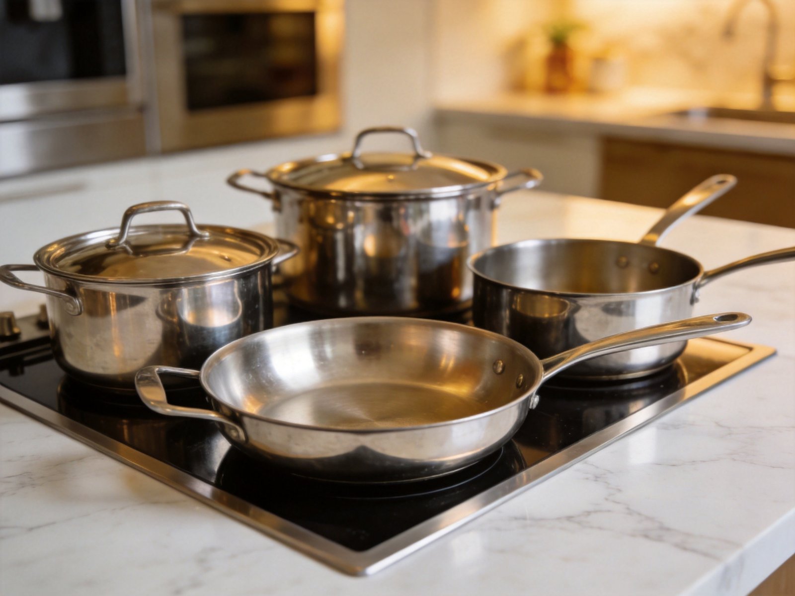 Stainless steel pots and pans